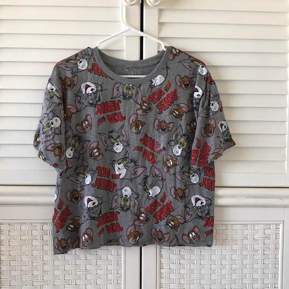 Love Tribe Tom & Jerry Short Sleeve Tee XL Grey
